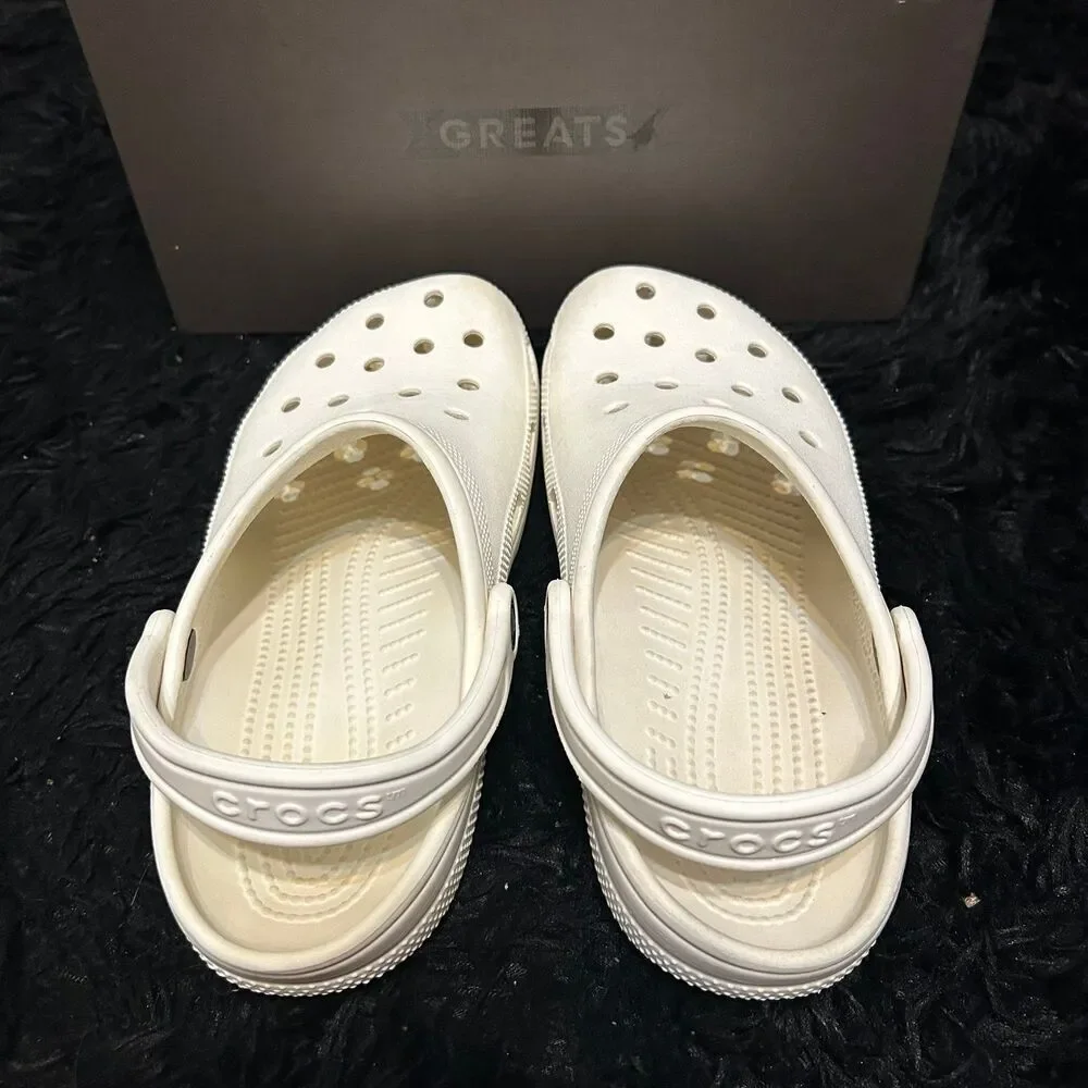 CROCS white clogs sandals slippers mules shoes men’s 7